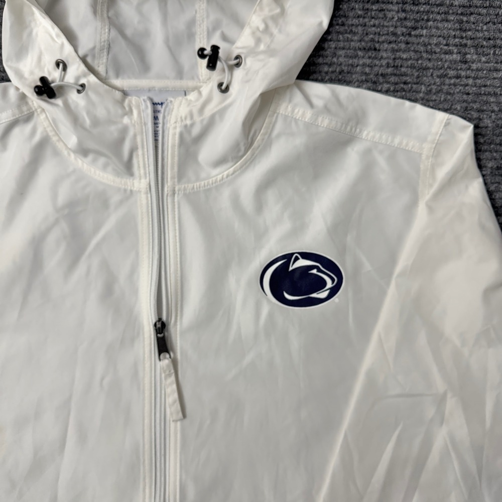 Champion Penn State Nittany Lions Windbreaker Medium White Hooded Jacket